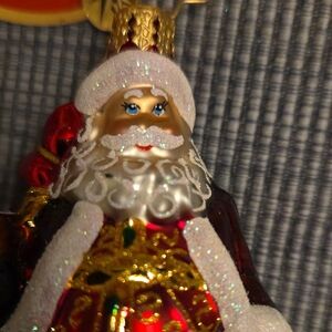 Christopher Radko "Vest Day Of The Year" Santa Ornament NWT & Box.